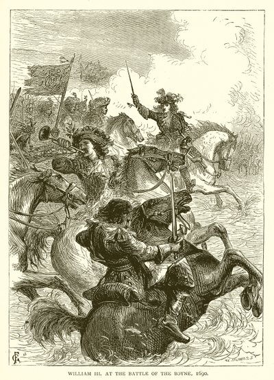 Wilhelm III. in der Schlacht am Boyne, 1690 von English School
