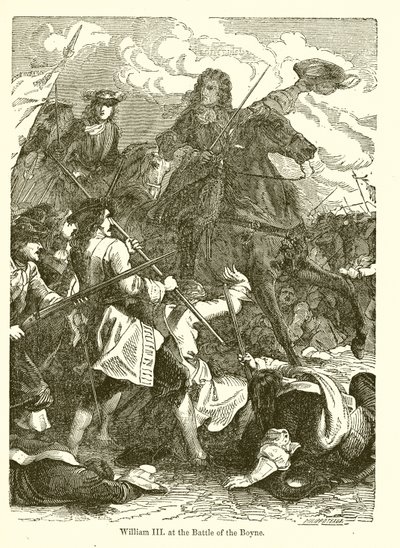 Wilhelm III. in der Schlacht an der Boyne von English School