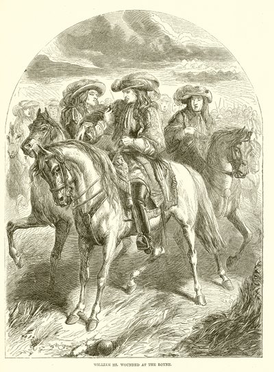 Wilhelm III. verwundet an der Boyne von English School