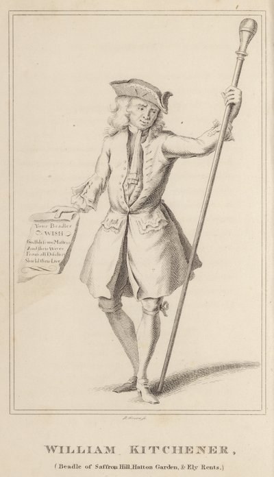 William Kitchener, Amtsdiener von Saffron Hill, Hatton Garden und Ely Rents von English School
