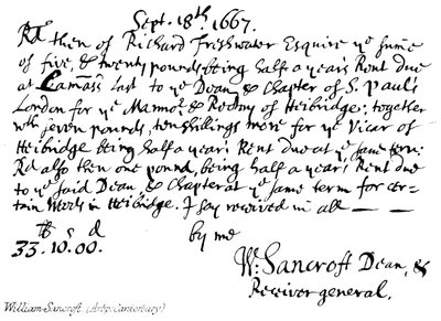 William Sancroft (Erzbischof von Canterbury) von English School