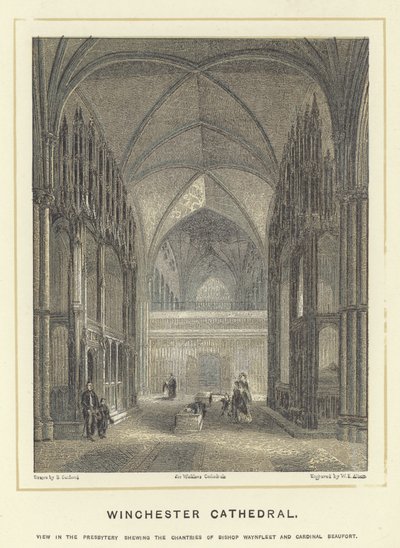 Kathedrale von Winchester, Blick im Presbyterium mit den Kapellen von Bischof Waynfleet und Kardinal Beaufort von English School