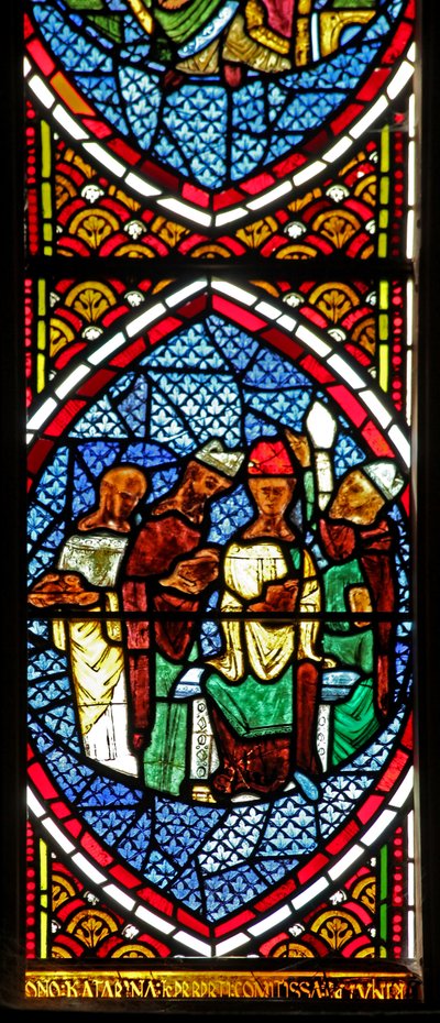Fenster Ew mit einer Szene der Messe von English School