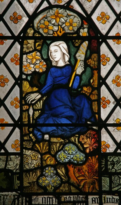 Fenster Na mit Darstellung von Eva im Garten Eden von English School