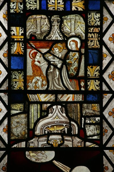 Fenster Sa mit Darstellung einer neu eingesetzten Kindheitsszene von St. Johannes dem Täufer von English School
