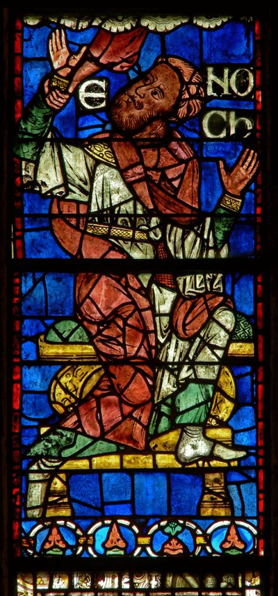 Fenster, das eine genealogische Figur zeigt: Henoch von English School