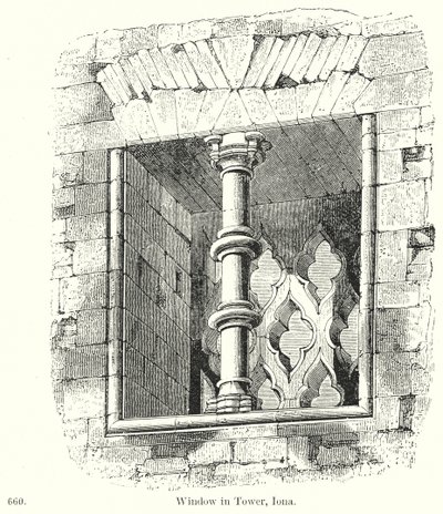Fenster im Turm, Iona (Gravur) von English School