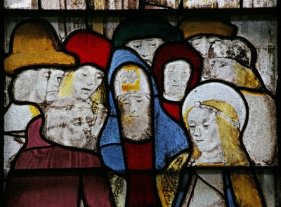 Fenster n4 mit Darstellung der Jungfrau Maria - Verlobung mit Joseph von English School