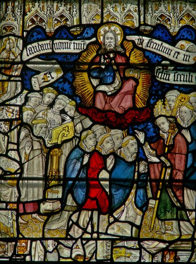 Fenster w25 mit dem Te Deum: der Klerus von English School