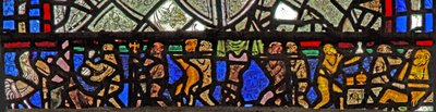 Fenster w40, Darstellung eines Randpanels mit dem Affenbegräbnis von English School