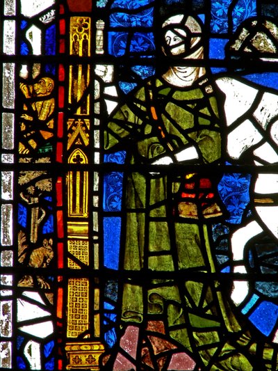 Fenster w40, Darstellung von Pilgerstiftern von English School