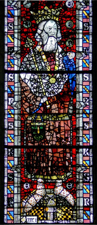 Fenster w4, St. Eduard der Bekenner darstellend von English School