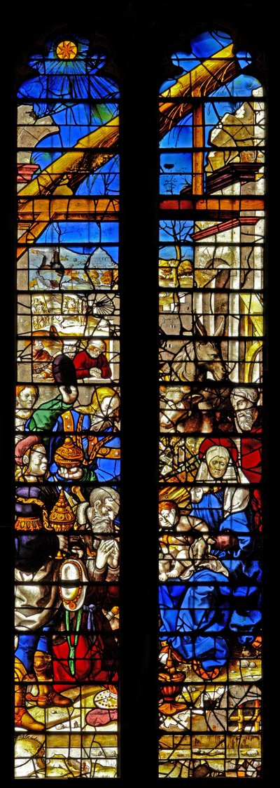 Fenster w4, Anbetung der Heiligen Drei Könige von English School