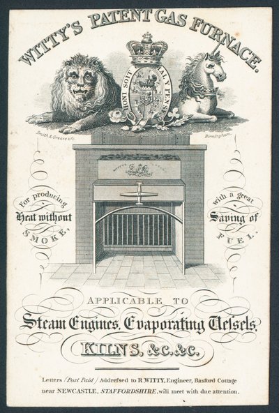 Wittys Patent-Gasofen, Visitenkarte von English School