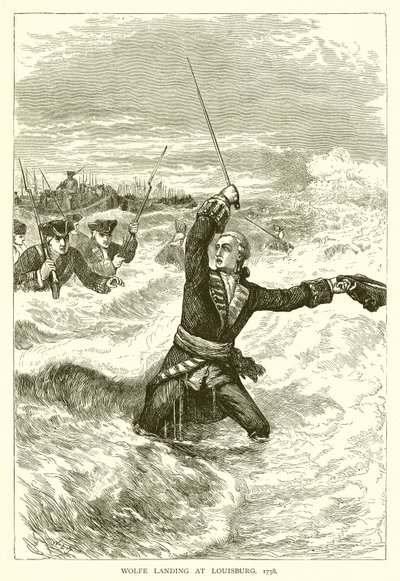 Wolfe landet in Louisburg, 1758 von English School