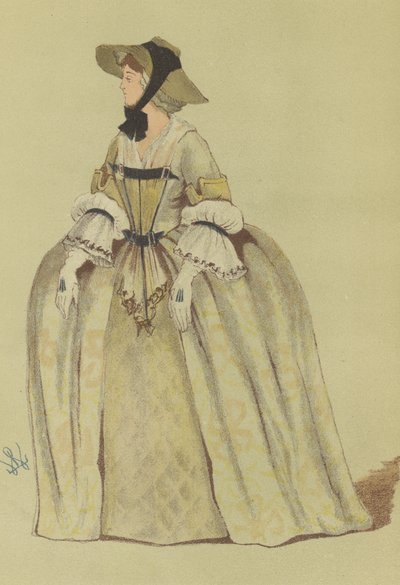 Ländliche Frauenkleidung zur Zeit von Georg II. von English School