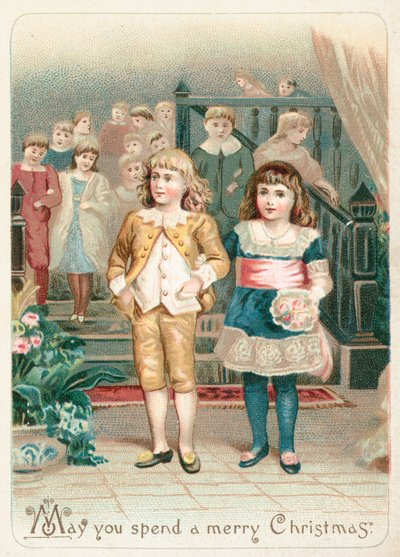 Junges Paar, Weihnachtskarte von English School
