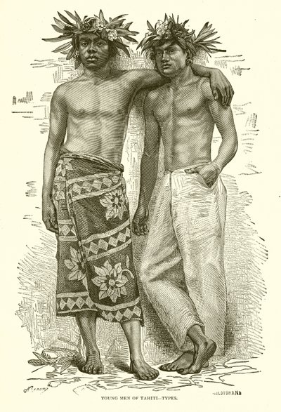 Junge Männer von Tahiti--Typen von English School