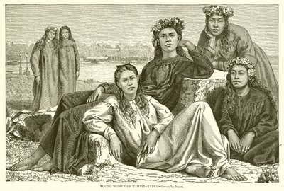 Junge Frauen von Tahiti--Typen von English School