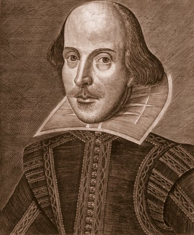 Porträt von William Shakespeare, gestochen von Martin Droeshout, 1623 von English School English School