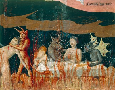 Dämonen und Verdammte in der Hölle (Detail) von Enguerrand Quarton
