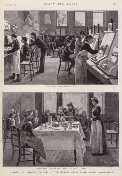 Künstlerische und häusliche Ausbildung an der William Street Board School, Hammersmith, London von Enoch Ward