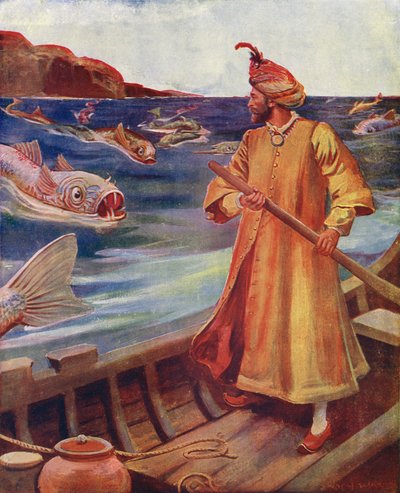 Sindbad sieht die riesigen Fische von Enoch Ward