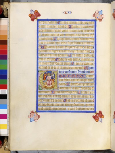 Vollseite: Gerahmter Text mit historisierter Initiale 