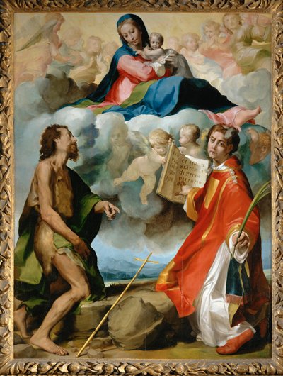 Die Jungfrau in Herrlichkeit zwischen Johannes dem Täufer und Stephanus von Erich Lessing