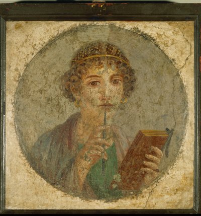 Sappho, idealisiertes Porträt eines jungen Mädchens als Dichterin von Erich Lessing