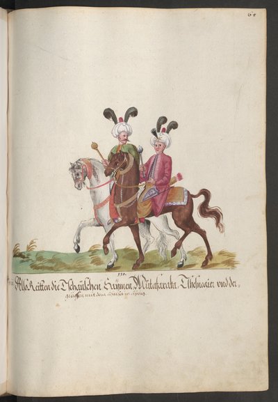 Der Hof eines Paschas und Sultans: zwei Staatsbeamte zu Pferd von Erich Lessing