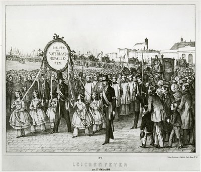 Opfer der ersten Schlachten werden begraben. Wien von Erich Lessing