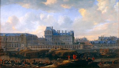 Ansicht des alten Louvre und des Petit Bourbon, von der Seine aus gesehen von Erich Lessing