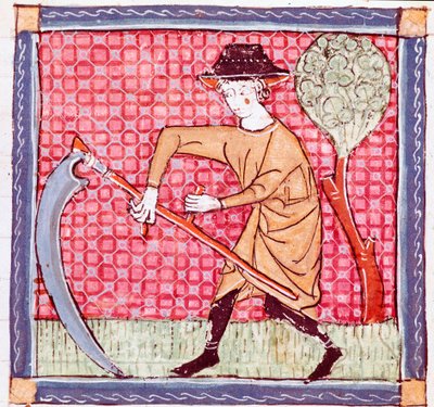Juni: Ein Bauer mit einer Sichel (Miniatur aus „Breviaire d