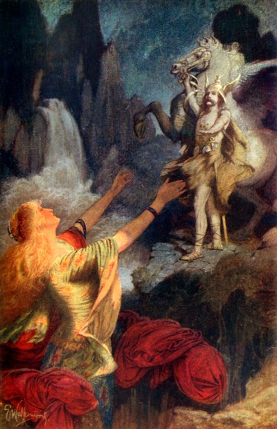Hundingsbanes Rückkehr nach Valhal, 1912 von Ernest Charles Wallcousins