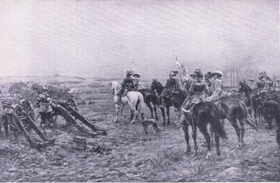 Prinz Rupert in der Schlacht von Marston, 2. Juli 1644, Illustration aus British Battles on Land and Sea, 1915 von Ernest Crofts