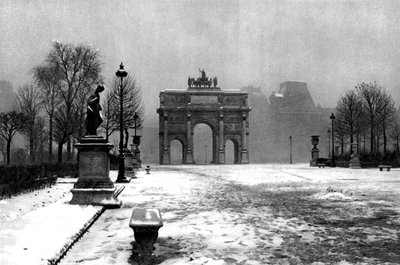Die Tuilerien im Schnee und der Carrousel-Bogen, Paris, 1931 von Ernest Flammarion