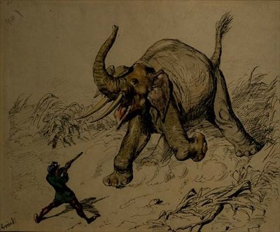 Elefantenjagd von Ernest Henry Griset