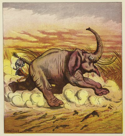 Jim Bold und ein wütender Elefant von Ernest Henry Griset