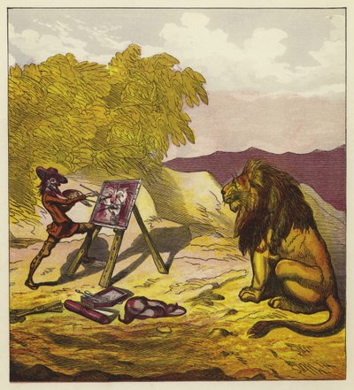 John Bold malt den Löwen von Ernest Henry Griset