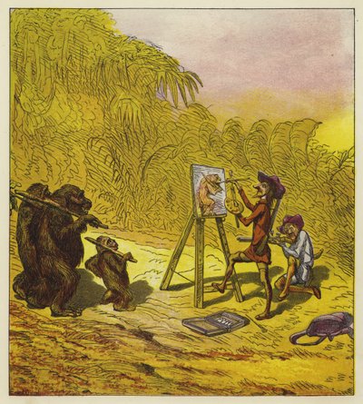 Die kühnen Brüder begegnen einer Familie von Gorillas von Ernest Henry Griset