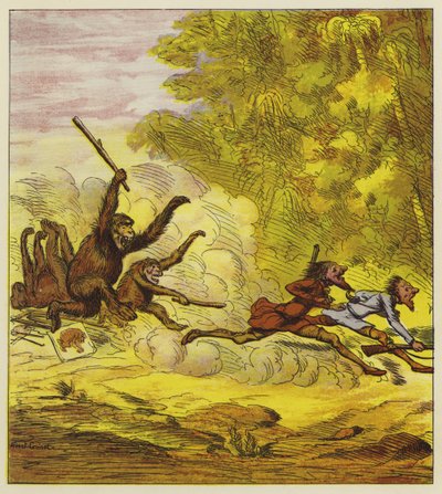 Die Brüder Bold verfolgt von wütenden Gorillas von Ernest Henry Griset