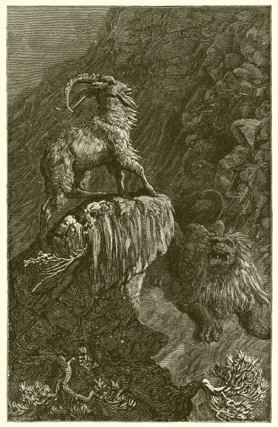 Die Ziege und der Löwe von Ernest Henry Griset