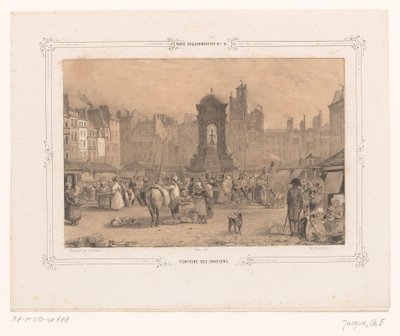 Blick auf den Fontaine des Innocents in Paris von Ernest Jaime