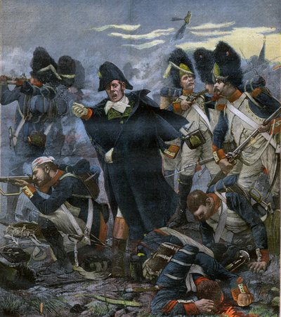 General Pierre Cambronne (1770-1842) neben seinen Truppen in der Schlacht von Waterloo - Gravur nach Delahaye, Ernest Jean (1855-1921) von Ernest Jean Delahaye