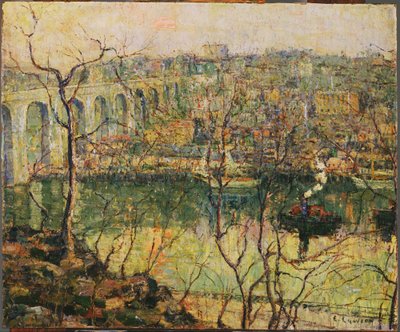 Hohe Brücke - Früher Mond von Ernest Lawson