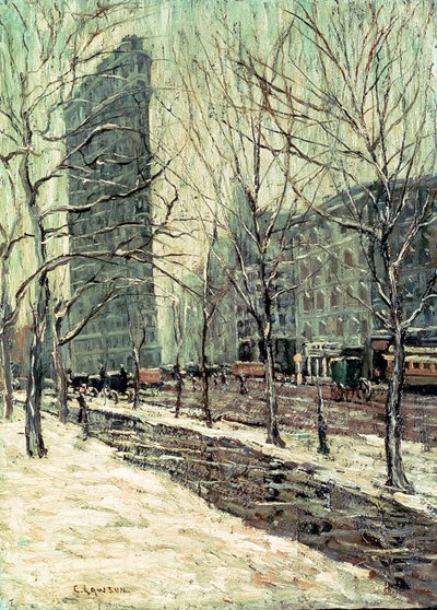 Das Flatiron-Gebäude, New York, ca. 1903-05 von Ernest Lawson