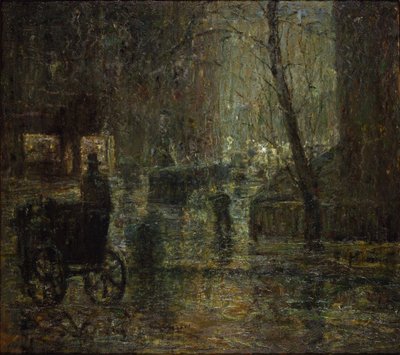Nasse Nacht, Gramercy Park (Nach dem Regen, Nocturne) von Ernest Lawson