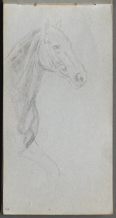 Skizzenbuch, Seite 07: Studie eines Pferdes von Ernest Meissonier