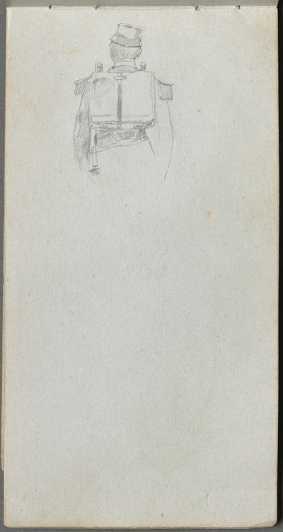 Skizzenbuch, Seite 08: Studie eines Soldaten von hinten von Jean Louis Ernest Meissonier